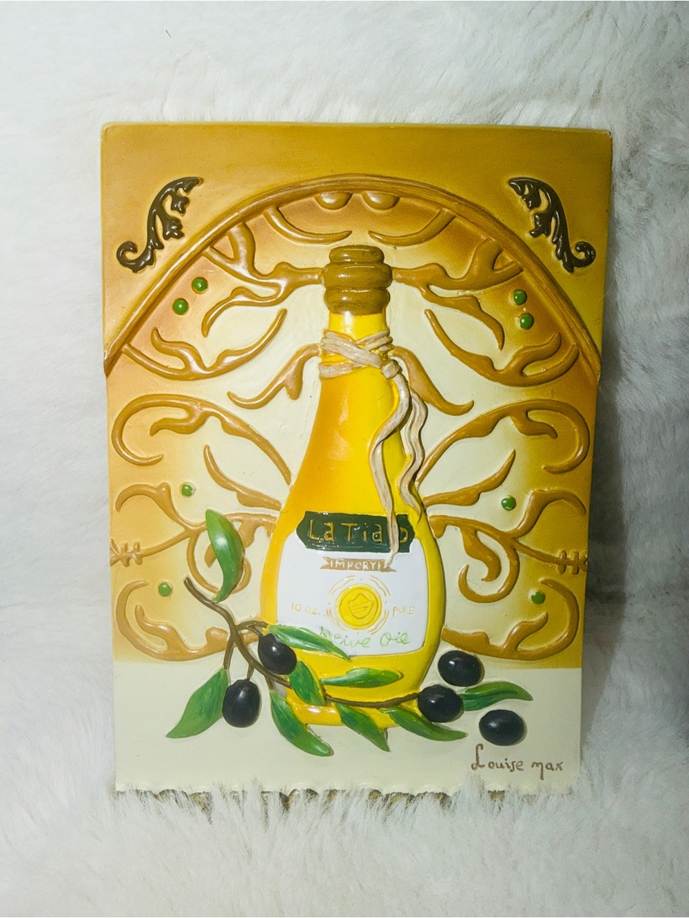 Olive Oil Bottle Wall Art Pair - Yellow & Green Accents 🍃 - Picture 2 of 4